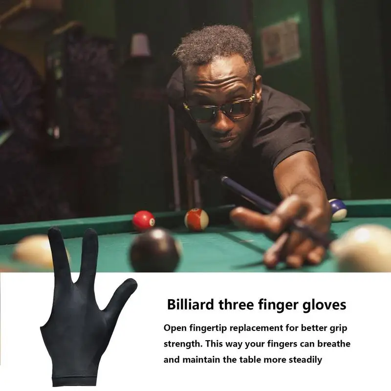 Pool Cue Gloves Spandex Pool Glove Professional Elastic Sports Gloves Anti-Slip Breathable Mitt For Adults Left Hand