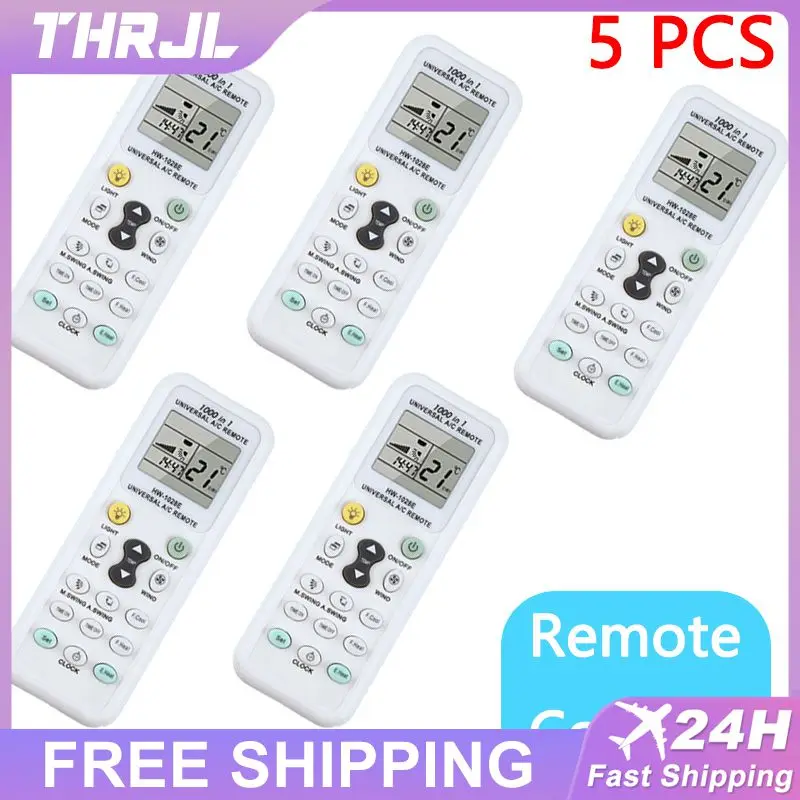 5/3/1PCS Universal White LCD  A/C Remote Control 433 HZ Low Power Timer Switch Remote Control For More Than 1000 Air Conditioner