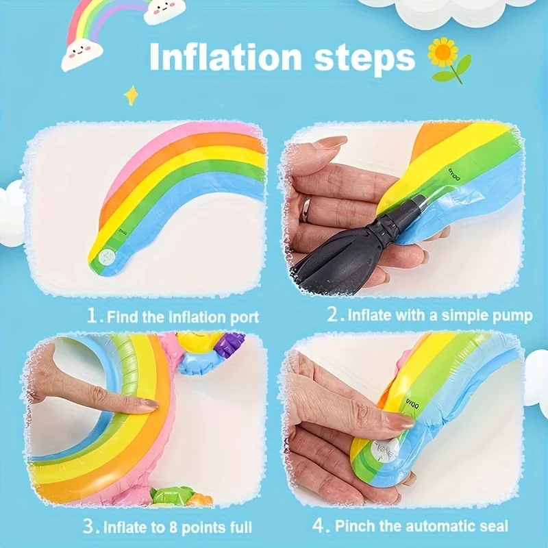 36 بالونة من ربطات الشعر على شكل قوس قزح من ديزي، مادة رقائق الألومنيوم، تصميم كرتوني لطيف، سهل الارتداء، مثالية لديكور الحفلات وهدية للأطفال