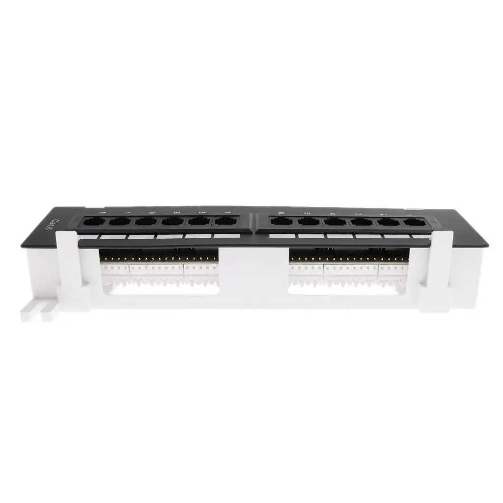 Network Patch Panel 12 Port Cat5e Cat6 10inch Steel Wall Mount Solution for Data Transmission