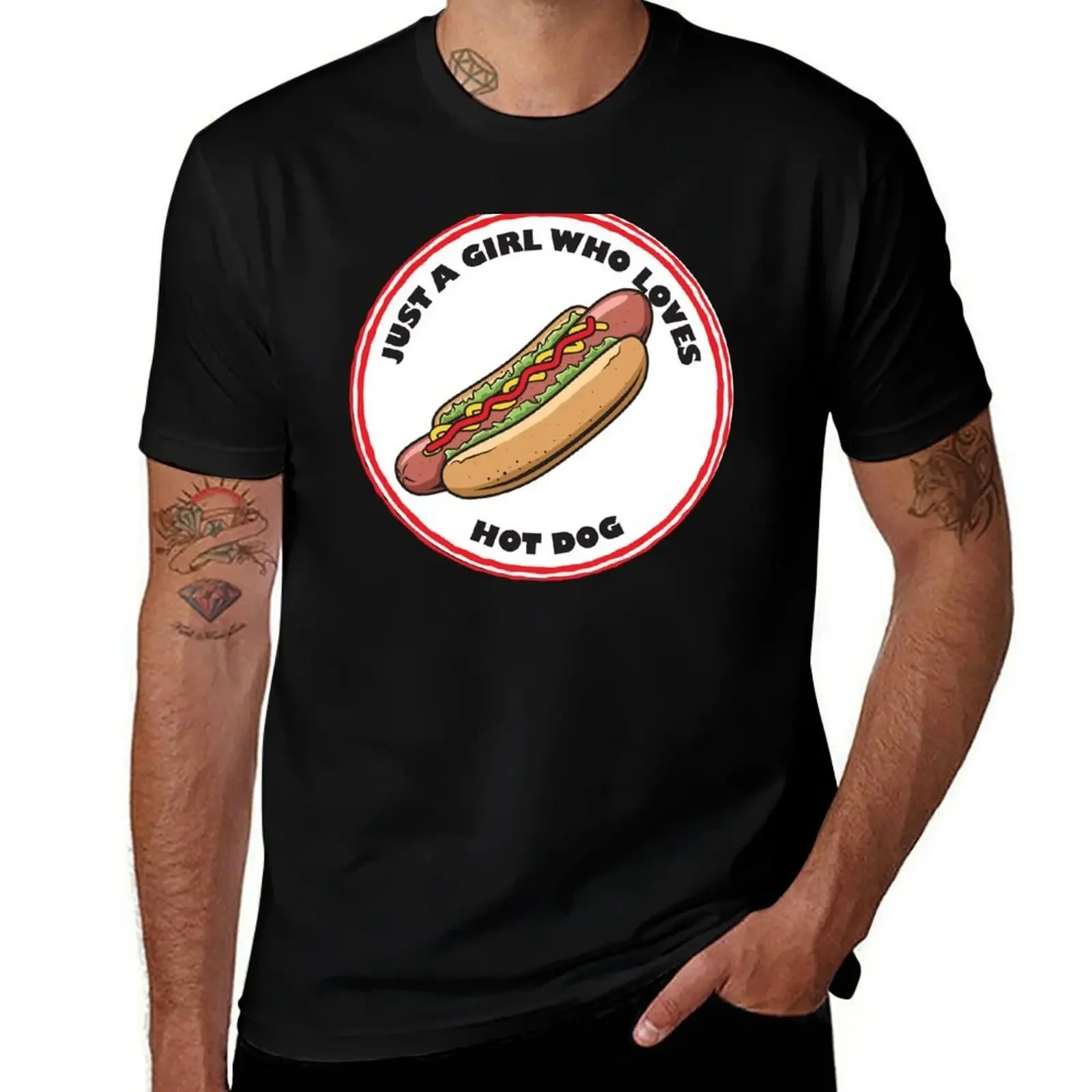 

Just A Girl Who Loves Hot Dog T-Shirt aesthetic clothes custom t-shirts anime stuff cheap stuff men clothing