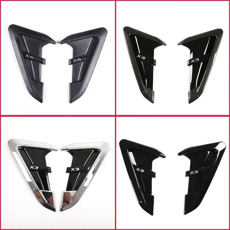 

Car Exterior Air Outlet Trim For BMW X3 X4 2019-2024 ABS Accessories Car Shark Gill Side Fender Vent 3D Sticker Car Decoration