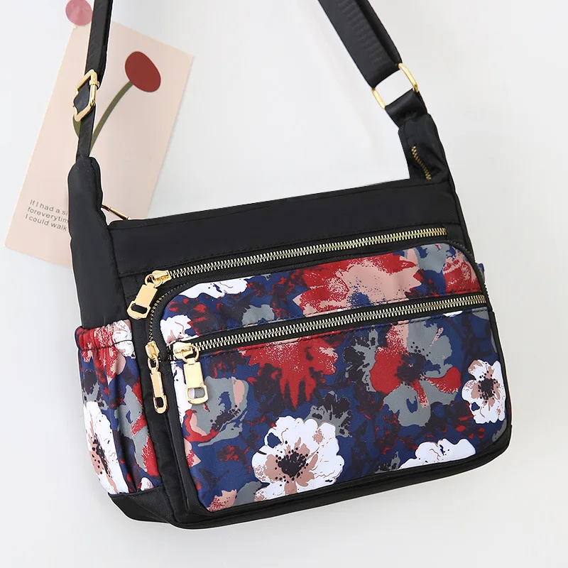 Single Shoulder Crossbody Bag Nylon Fabric Middle-aged Elderly Mommy Bag Backpack Canvas Women's Bag Large Capacity