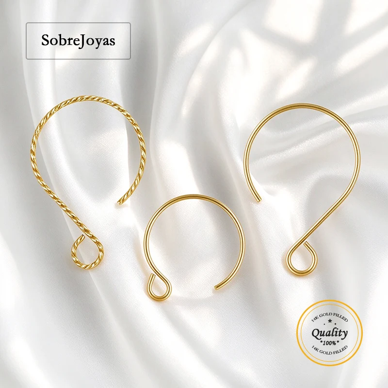 14K Gold Filled Sparkle Balloon Ear Wire 0.81mm Diameter Jewelry Making DIY Earrings Accessories