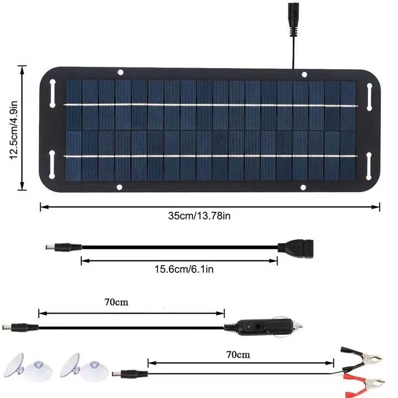Solar Panel High Conversion Rate 4.5W 5W Solar Car Battery Charger Battery Core Panel 12V Battery Conversion image 3