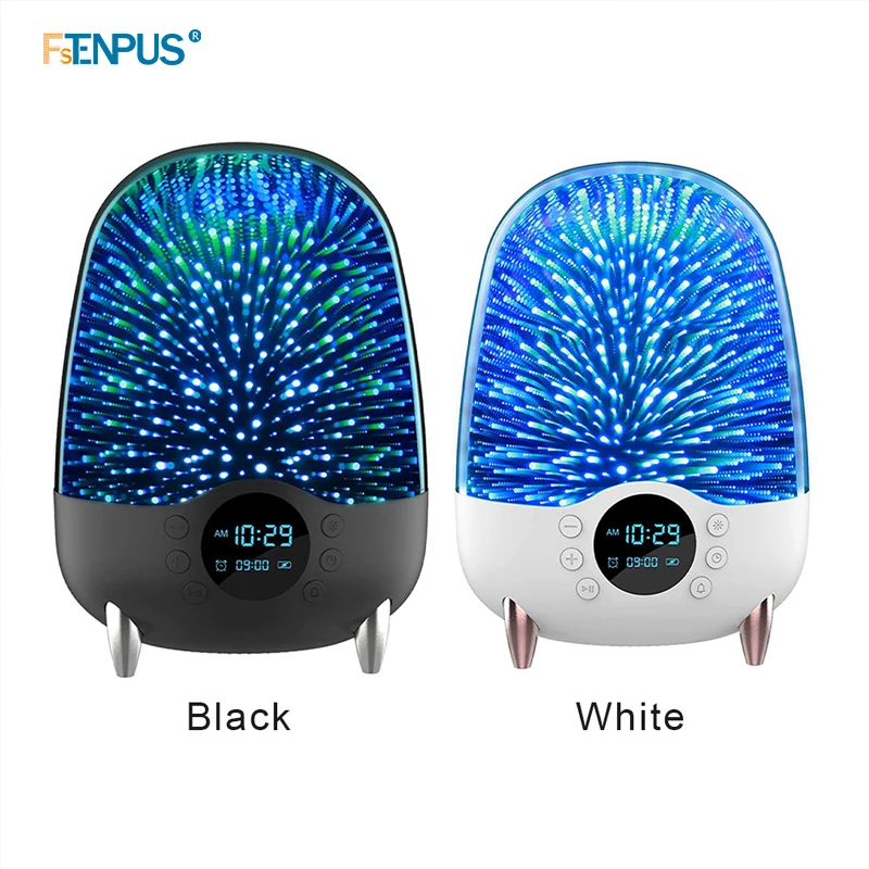 Fstenpus Kleurrijke 3D Sfeer Lamp Bluetooth Stereo Speaker Tijd Display Led Night Light Room Decor Vriendin Verjaardagscadeautjes