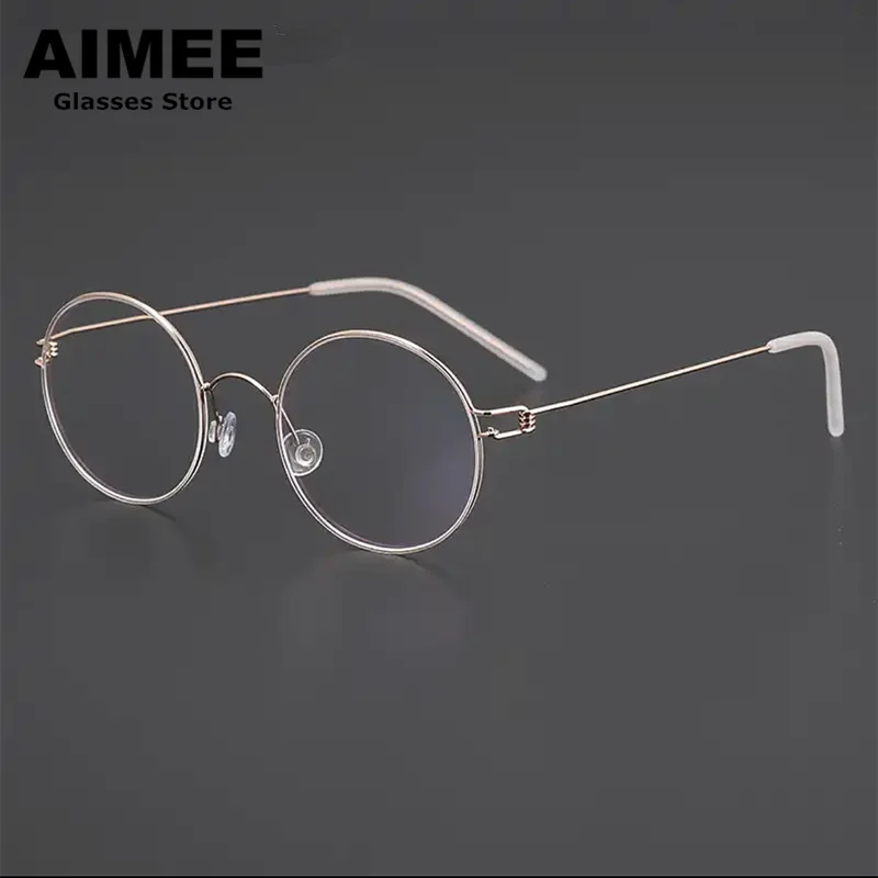 Denmark Brand Small Round Glasses Frame Screwless Ultra Light Titanium Eyeglasses Men Retro Rim Eyewear Women Korea Style Frames