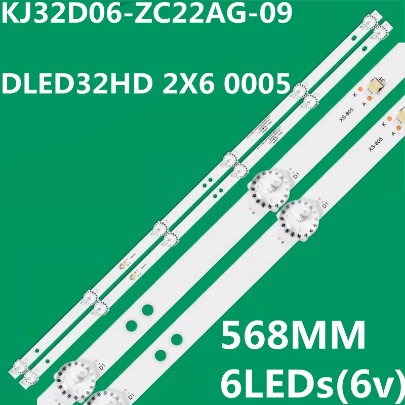 

2PCS LED Strip 6 lamp For HTV-32R01-T2C/A4/B KJ32D06-ZC22AG-09 12 20E 303KJ320044 KM0320LDCH 32LH0202 32HH1830 V320BJ6-Q01