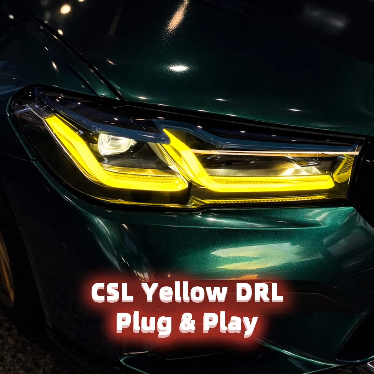 

For BMW 5 Series M5 6GT G30 G31 G32 F90 2021-2023 CSL Yellow LED DRL Module Plug and Play OEM Fit Daytime Running Light