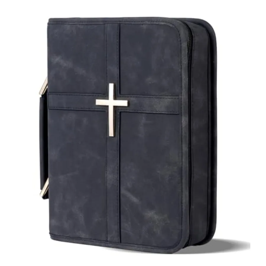 

Vegan Leather Bible Cover Case Bible Bag with Phone Pocket Bible Case for Men Women Christian Gift Box Packaging