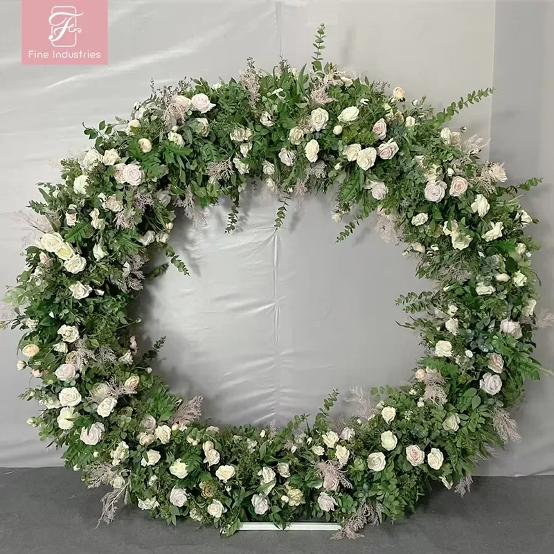Custom Large Faux Wreath for Wedding Arch Background Decoration Elegant Artificial Floral Ring Ceremony Supplies Party Decor