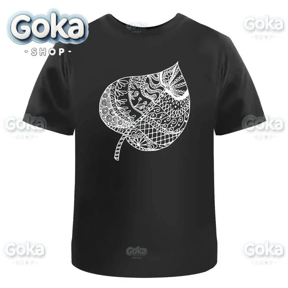 Doodled Leaf Graphic T Shirts Mens Clothing New in Tops & Tees Cotton Women Printed T-shirt Y2K Clothes Cute Funny Tshirt