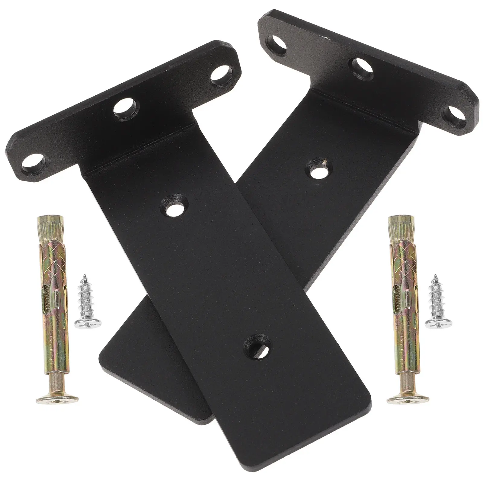 2Pcs Wall Shelf Brackets Black Steel Floating Shelf Support Angled Bracket Heavy Duty for DIY Custom Shelves Kitchen Bathroom