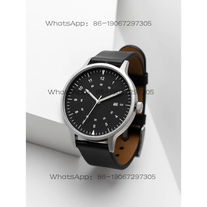 24-Hour Shipping BIJOUONE Simple Silent Design Calendar Luminous Gift Box Men's and Women's Leather Straps Watch