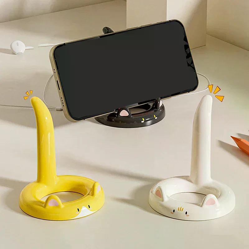 Cute And Sweet Cartoon Cat Mobile Phone Holder, Creative Desktop Mini Mobile Phone Holder, Can Be Used As A Decorative Ornament
