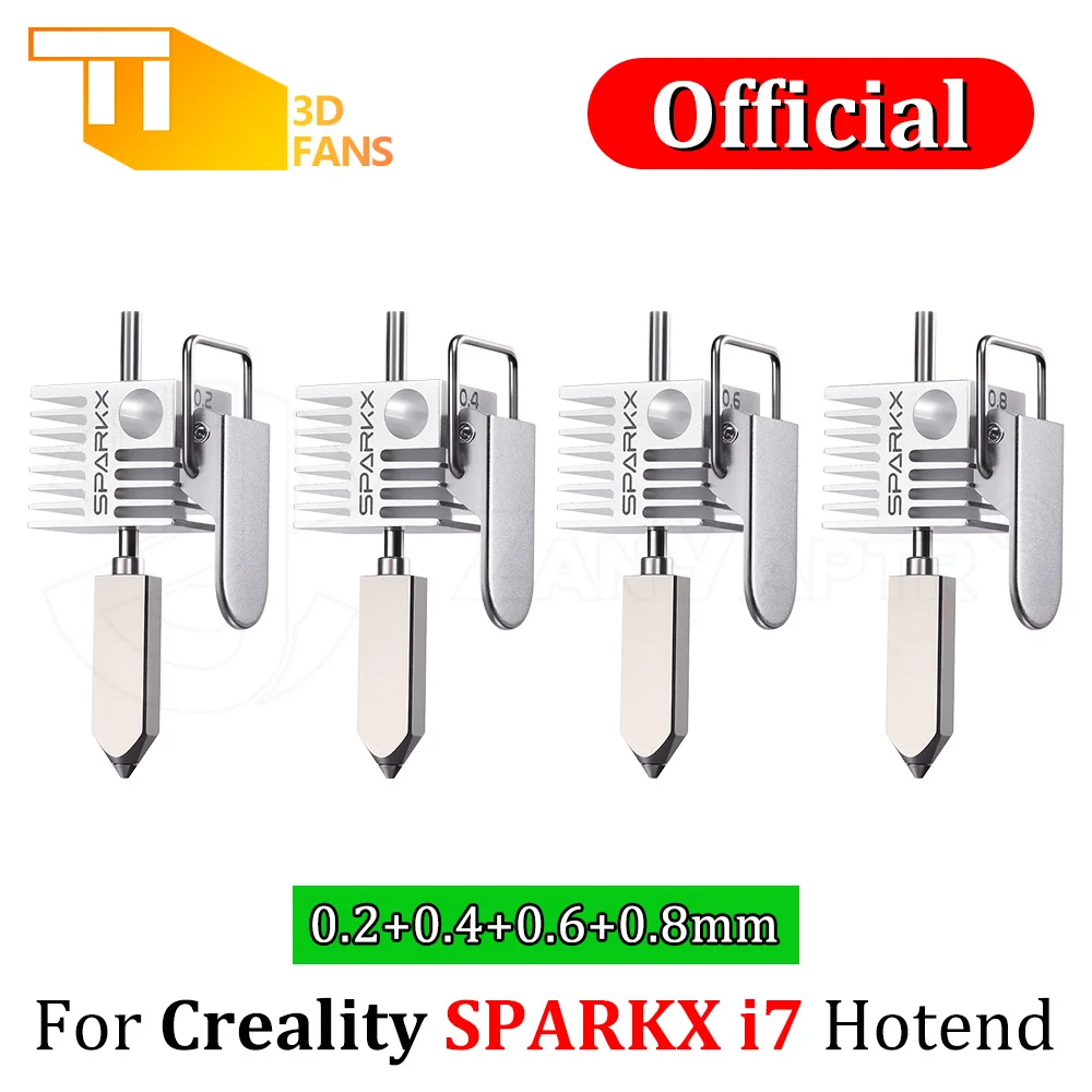 

For Creality SPARKX i7 Original Hotend 0.2mm/0.4mm/0.6mm/0.8mm High Precision Quick Swap Nozzle Kit