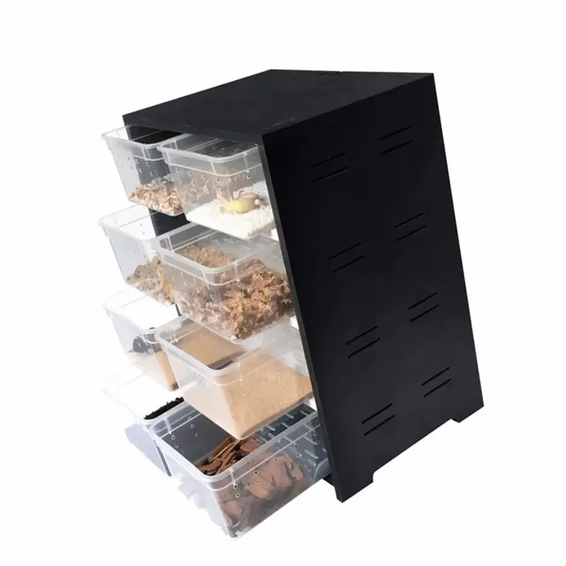 Wholesale Plastic Snake Cage for Reptile Breeding Box Stacking Cage for Reptile Shell With Cover With Thermostat