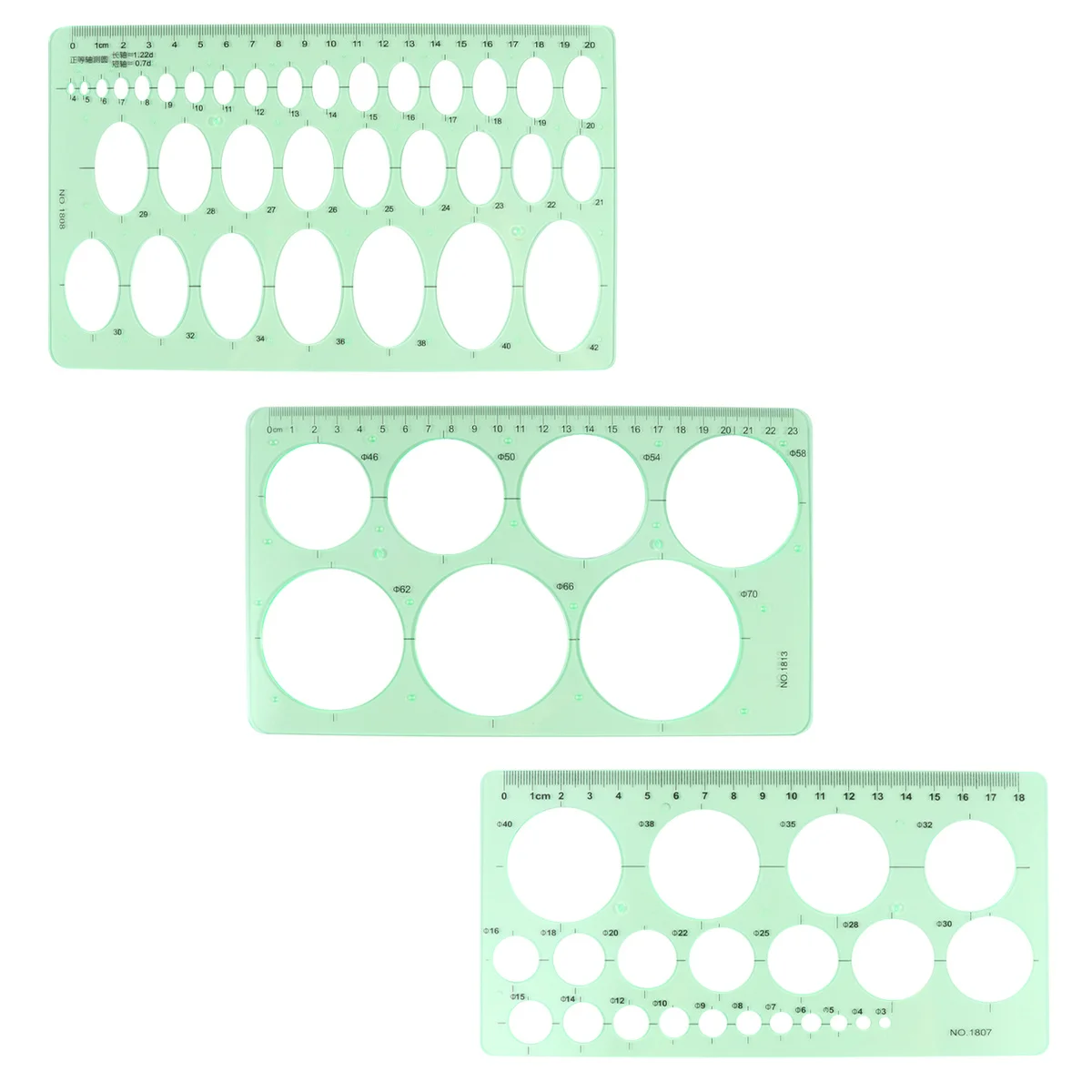 

3Pcs Drawing Templates Set Professional Metric Rulers for Building Measuring Fractional Art Craft Office School Supplies