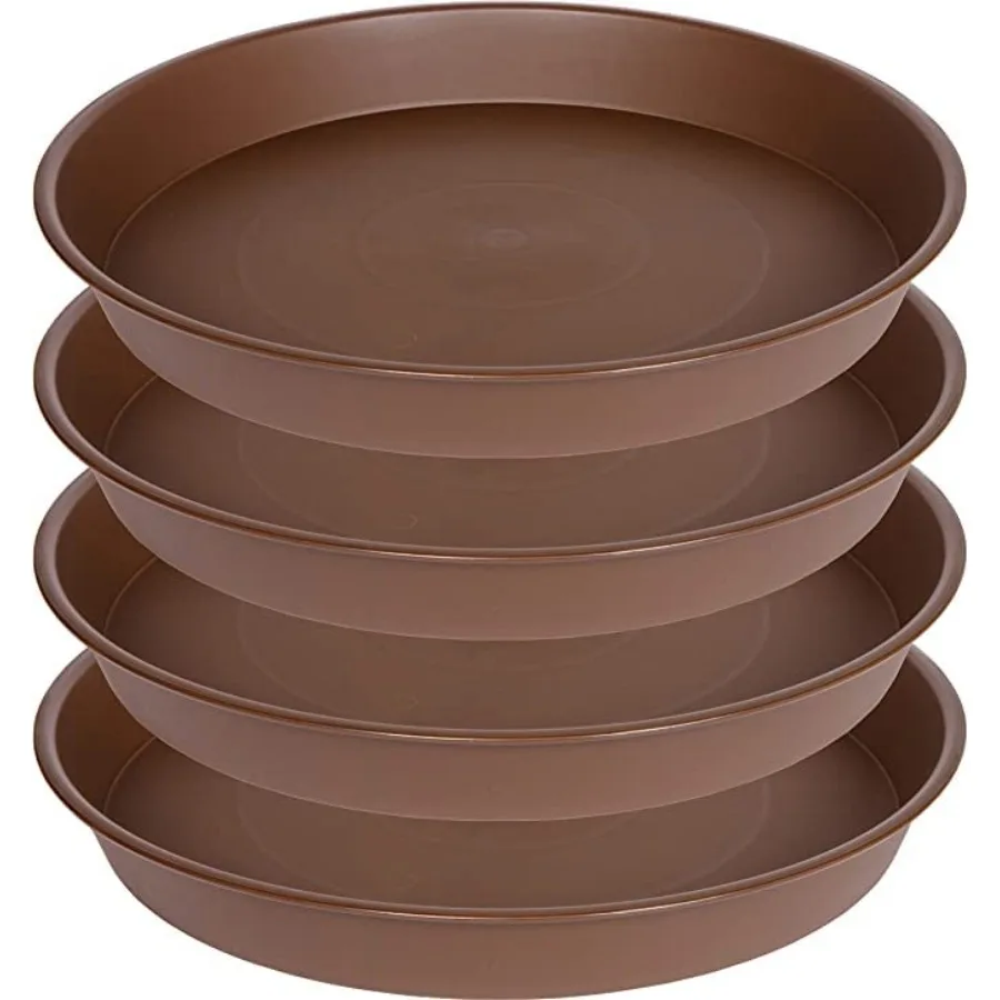 

Набор из 4 поддонов для растений, 16-17 дюймов, с основанием 15 дюймов и глубиной 2,3 дюйма, сверхпрочные глубокие поддоны для цветочных горшков, чаш для птиц, поддонов для полива растений