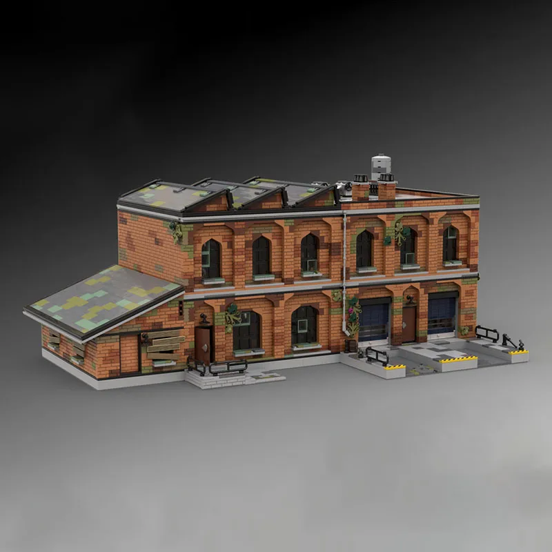 New MOC building block building model station old warehouse modular children's toy gift DIY assembly set