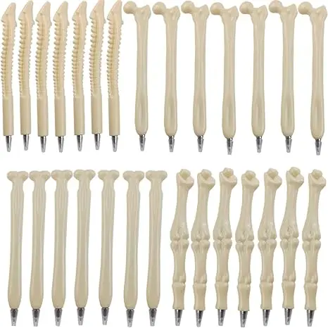 

50Pcs Novelty Bone Shaped Ballpoint Pen Finger Skull Bone Pen for Nurse Doctor Stationery Crazy Student Gift Bag