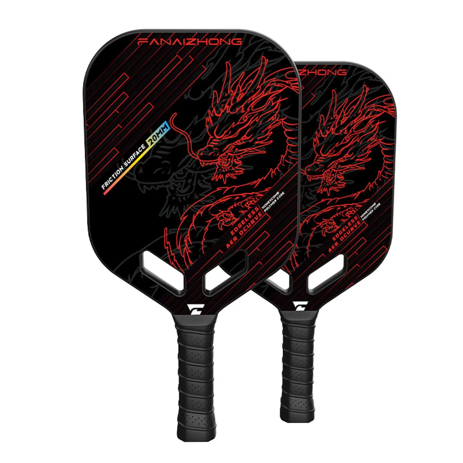 Carbon Fiber Pickleball Paddle Racket - Professional Grade, Honeycomb Core, Black