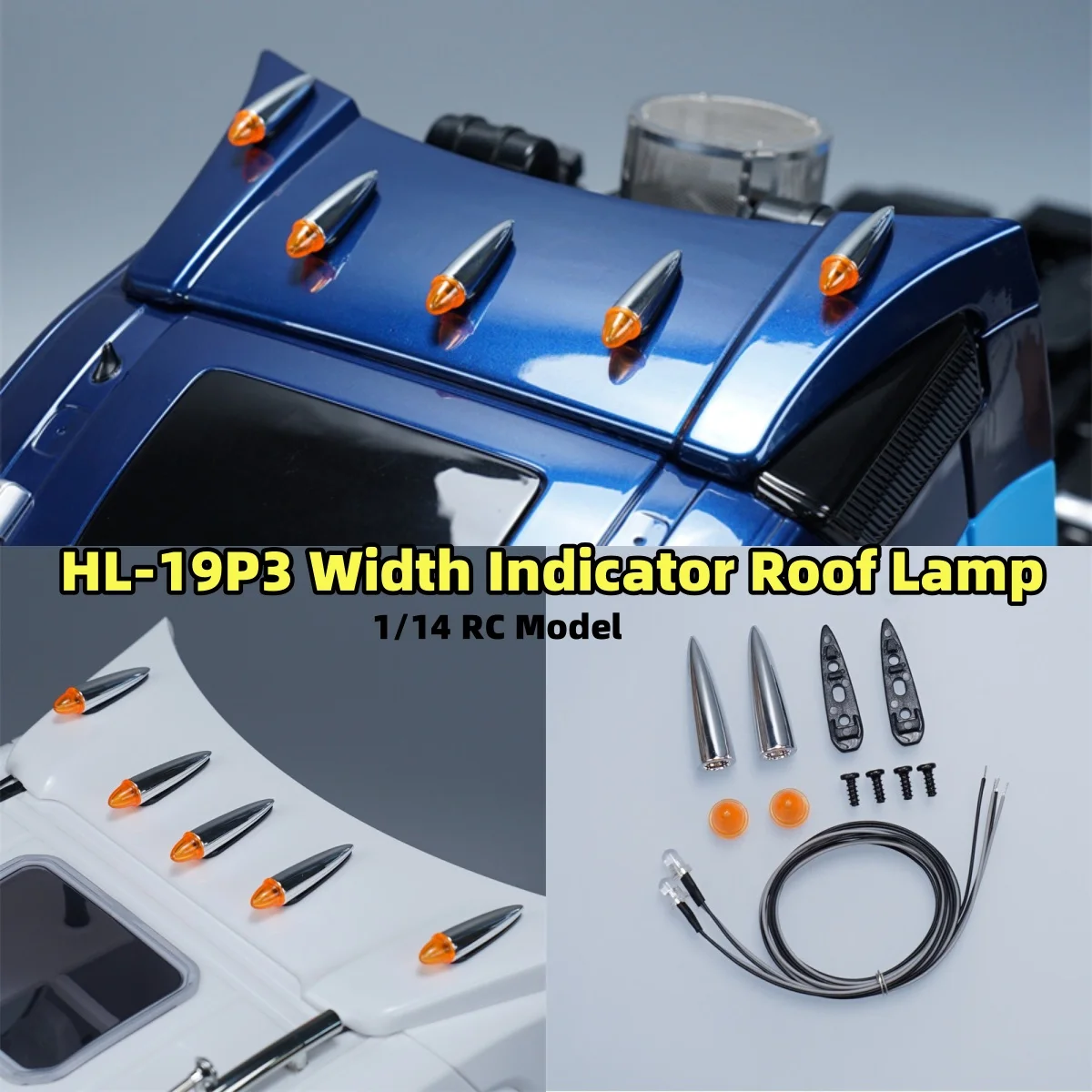 

HL-19P3 Пластиковый габаритный фонарь на крыше, игрушечная модель для 1/14 Tamiya RC Scania 770s Benz Man Volvo Do DIY, детали модели грузовика с прицепом