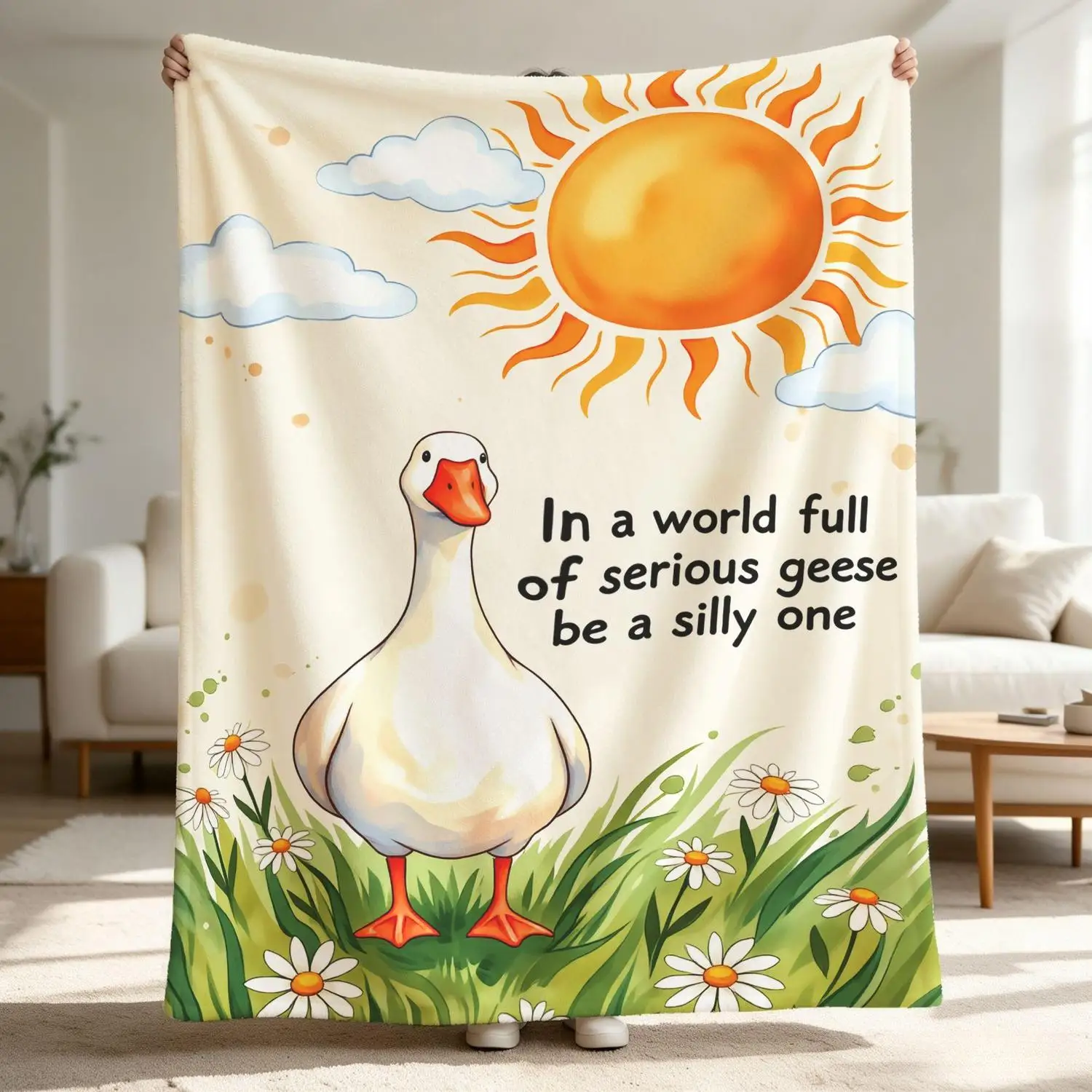 [Flannel Blanket] Goose down Blanket with the Phrase 