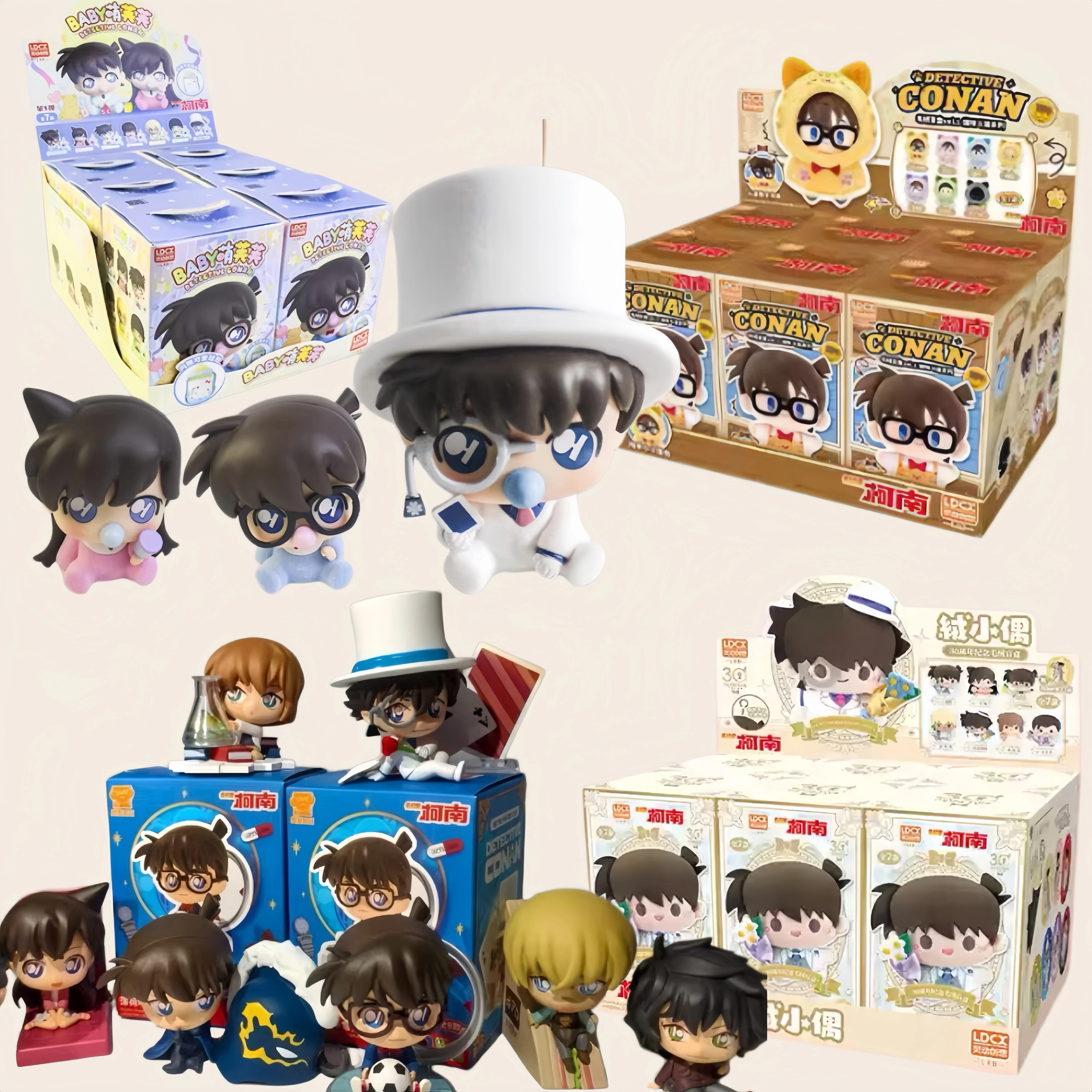

LDCX Detective Conan Plush Blind Box Bento Lunch Box Kaito Kid Anime Pendant Keychain Kawaii Collectible Toy Gift
