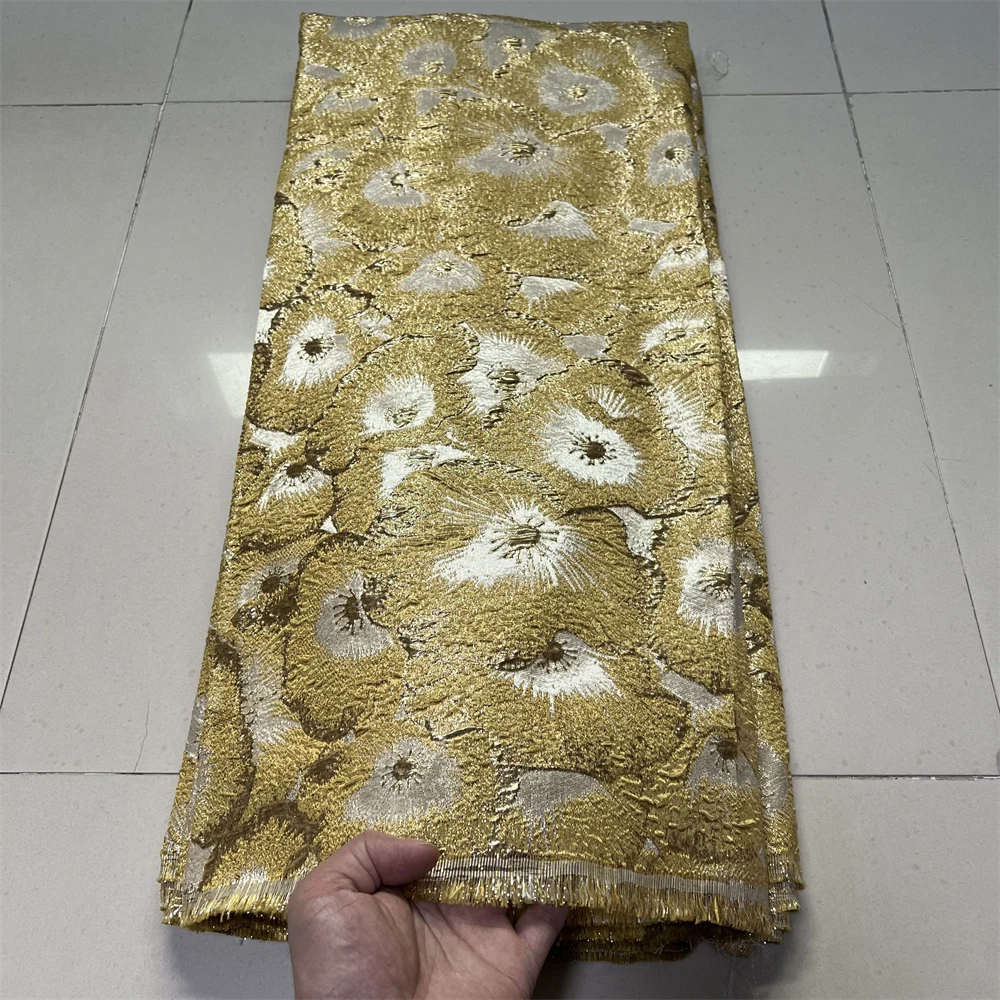 

Высококачественная африканская нигерийская тюлевая кружевная ткань с жаккардовым узором, органза, вышивка гипюром для вечерних и выпускных платьев, 5 ярдов, YXZ198