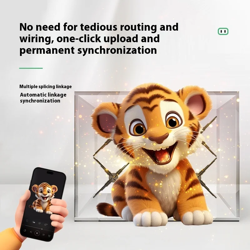 45cm Naked Eye 3D Holographic Fan Screen Floating Stereo Projection Transparent Display Rotating Air Imaging Advertising Machine