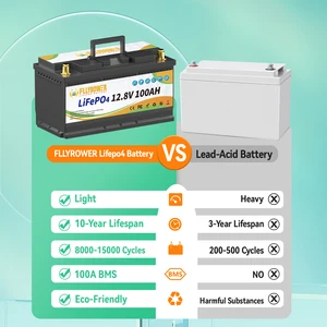 Fllyrowth 12V 100AH LifePO4リチウムバッテリーパック100A BMS用ボートモーターインバーター太陽光リチウム鉄リン酸バッテリー 8ベストセールス12V 100AH LifePO4 -№7