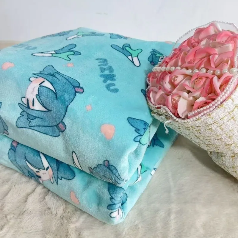 

Двустороннее молочное бархатное одеяло с рисунком Хацунэ Мику, удобное мягкое утолщенное пушистое простыня, очаровательный подарок с мультяшным принтом