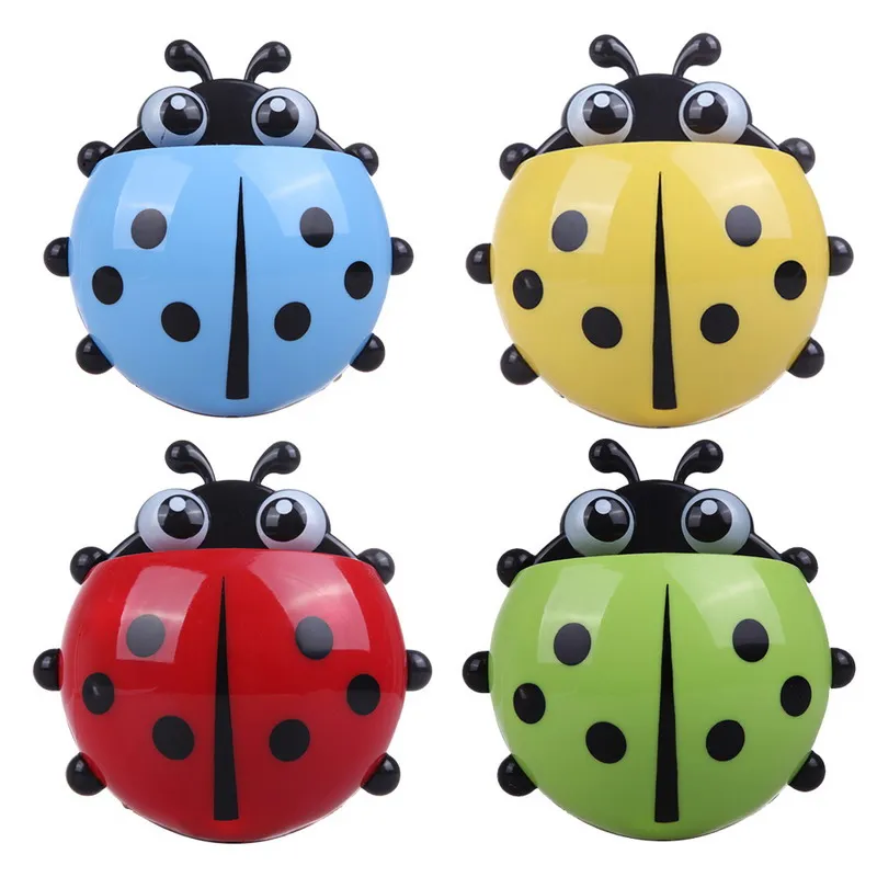 1Pcs Cute Ladybird Beetle Toothbrush Toothpaste Shelves Pencil/Pen Storage Holders & Racks Children Brush Teeth Bathroom Supply