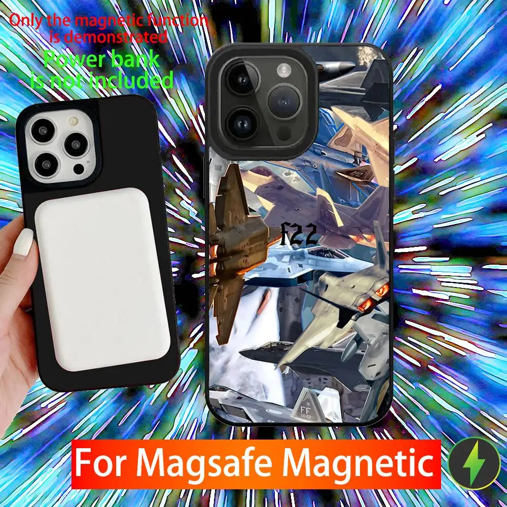 Funda de teléfono Fighter Plane F-22 Raptor para iPhone 16,15,14,13,12,11,Pro,Max,Plus,Mini,SE, nueva carga inalámbrica magnética Magsafe