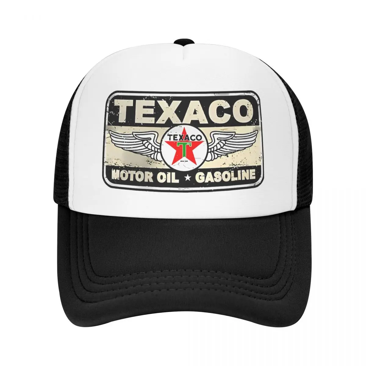 Men Women Texaco Gas And Oil Vintage Sign Trucker Cap Hip-Hop Mesh Baseball Caps Polyester Hat Sun Hat Sun Caps High Quality