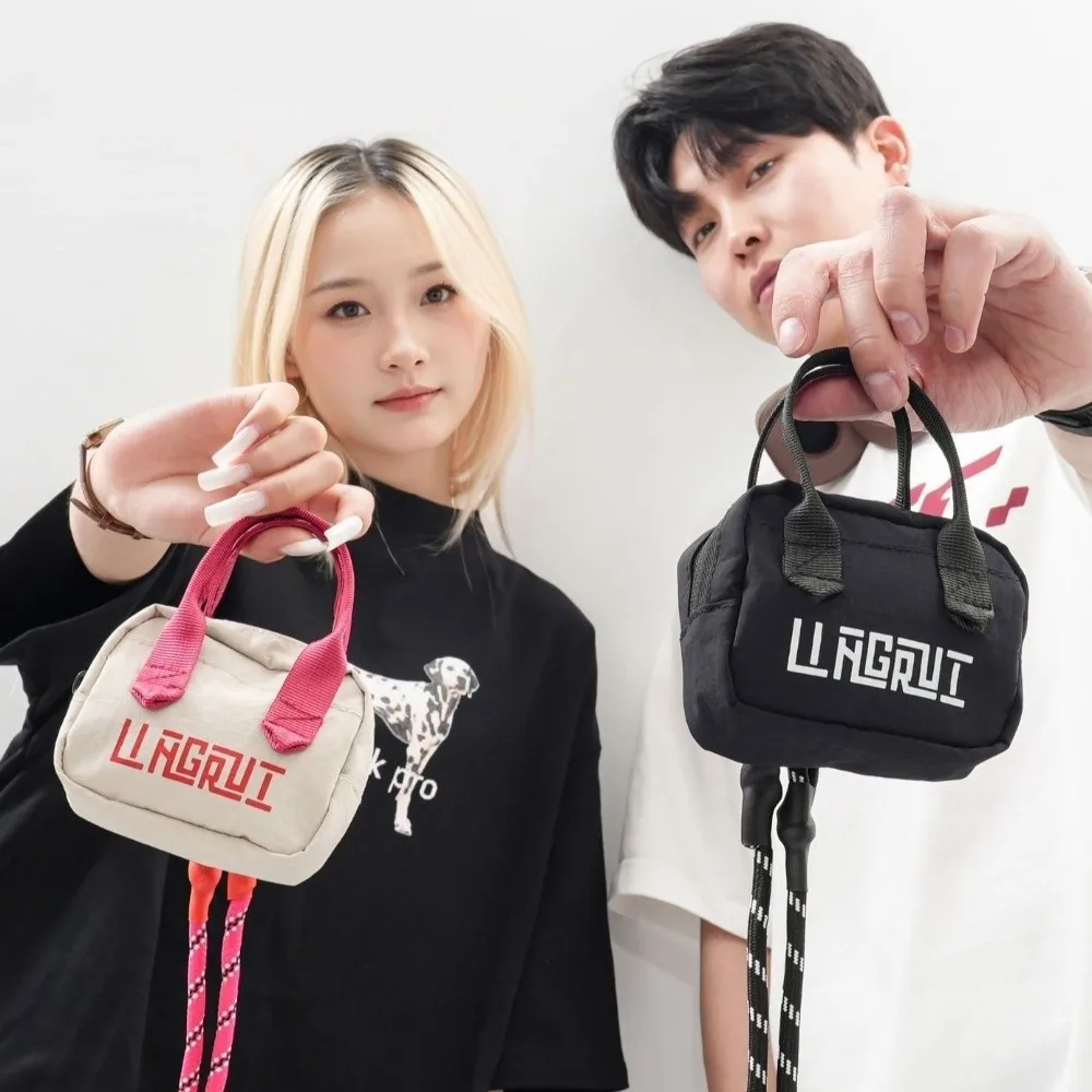 작은 수납 가방 나일론 미니 크로스백 방수 한국 스타일 목걸이 가방 카드 홀더 지퍼 파우치 남성 미니 지갑