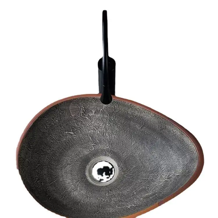 On-stage basin Balcony wash basin Retro ceramic bathroom Special-shaped washbasin Household