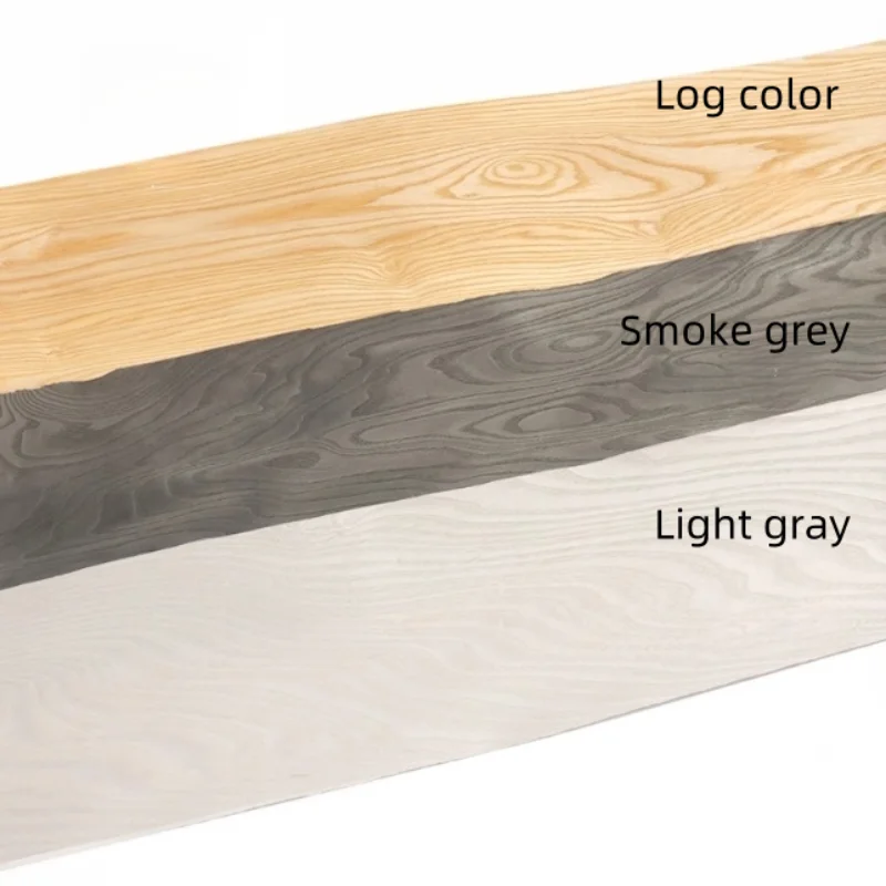 L:250*18cm Natural White Ash Wood Veneer Sheets Smoked Grey Tinted Open Grain for Doors Tables Wall Board Funiture Decor Panel