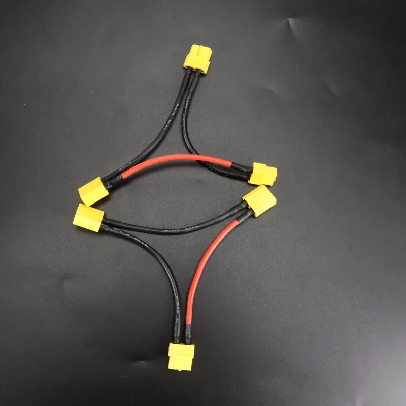 3PCS XT60 Serial Series Battery Connector Female /Male Adapter with 3.9inch 14AWG Silicone Cable for RC Lipo Battery Helicopter