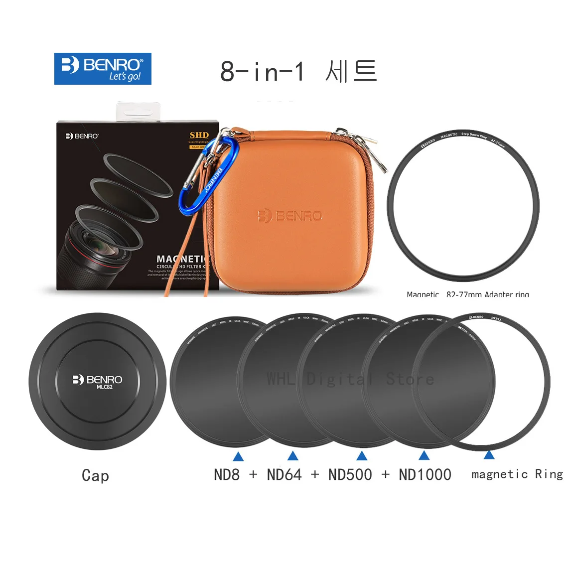 

Benro Magnetic Filter 82mm Kit A-C (Nd8+Nd64+Nd500+ND1000+Lens Cap+Magnetic 82mm Adapter Ring+Magnetic 82-77 Ring+ Filter Pouch)