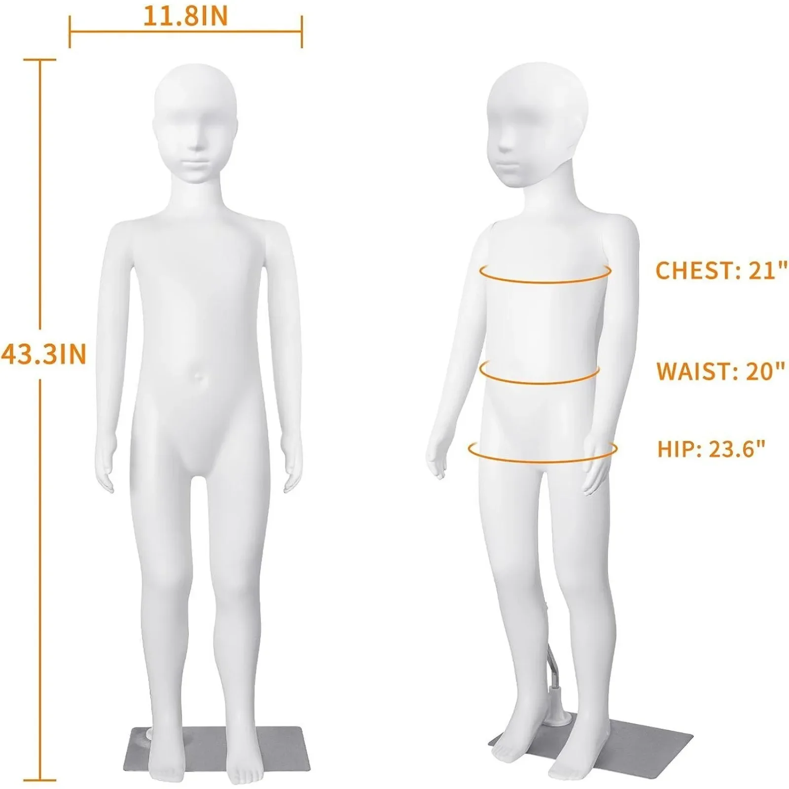 Maniquí vestido  blanco cuerpo completo para niños