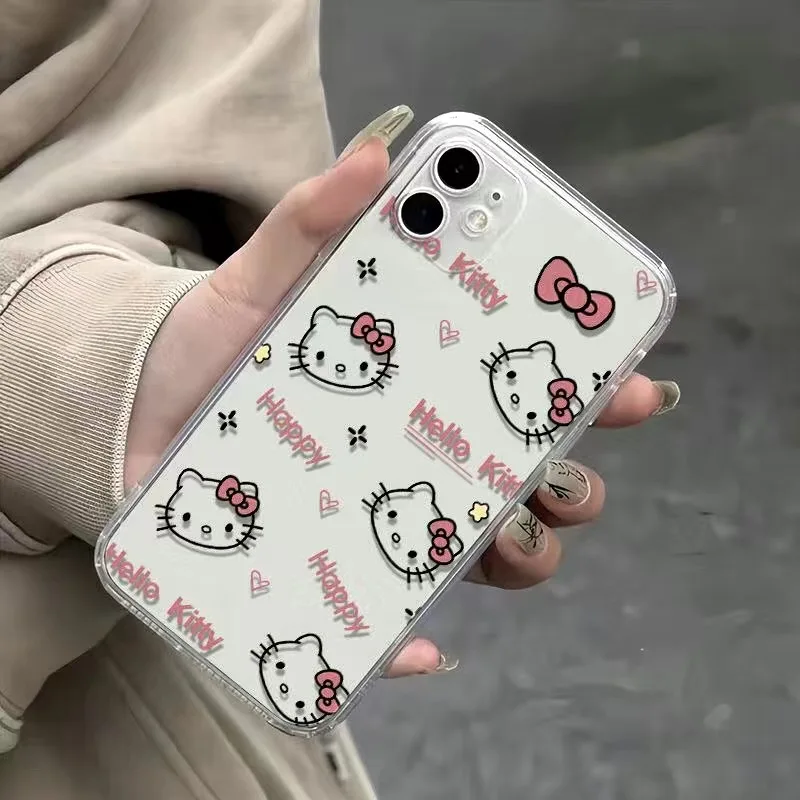 Etui na telefon Simplicity Yk2 Hello Kittys do iPhone\'a 16 15 14 13 12 11 Mini Pro Max X XR XSMax 7 8 Plus SE20 Transparent Cover