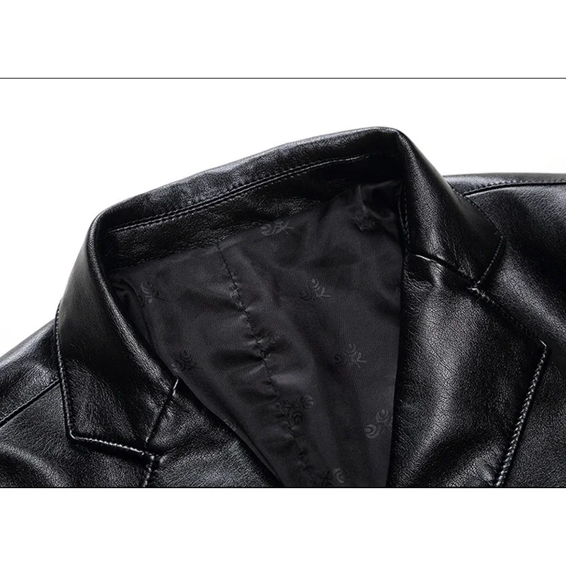 New Fashion Leather Jackets Men's Jacket Button Outwear Men's Coats 2025 Spring Autumn PU Jacket Coat Plus Size 5XL 6XL 7XL