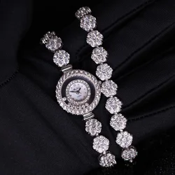Cubic Zircon Women's Watch Royal Crown Hours Clock Fine Fashion Dress Jewelry Twining Long Bracelet Luxury Crystal Girl Gift Box