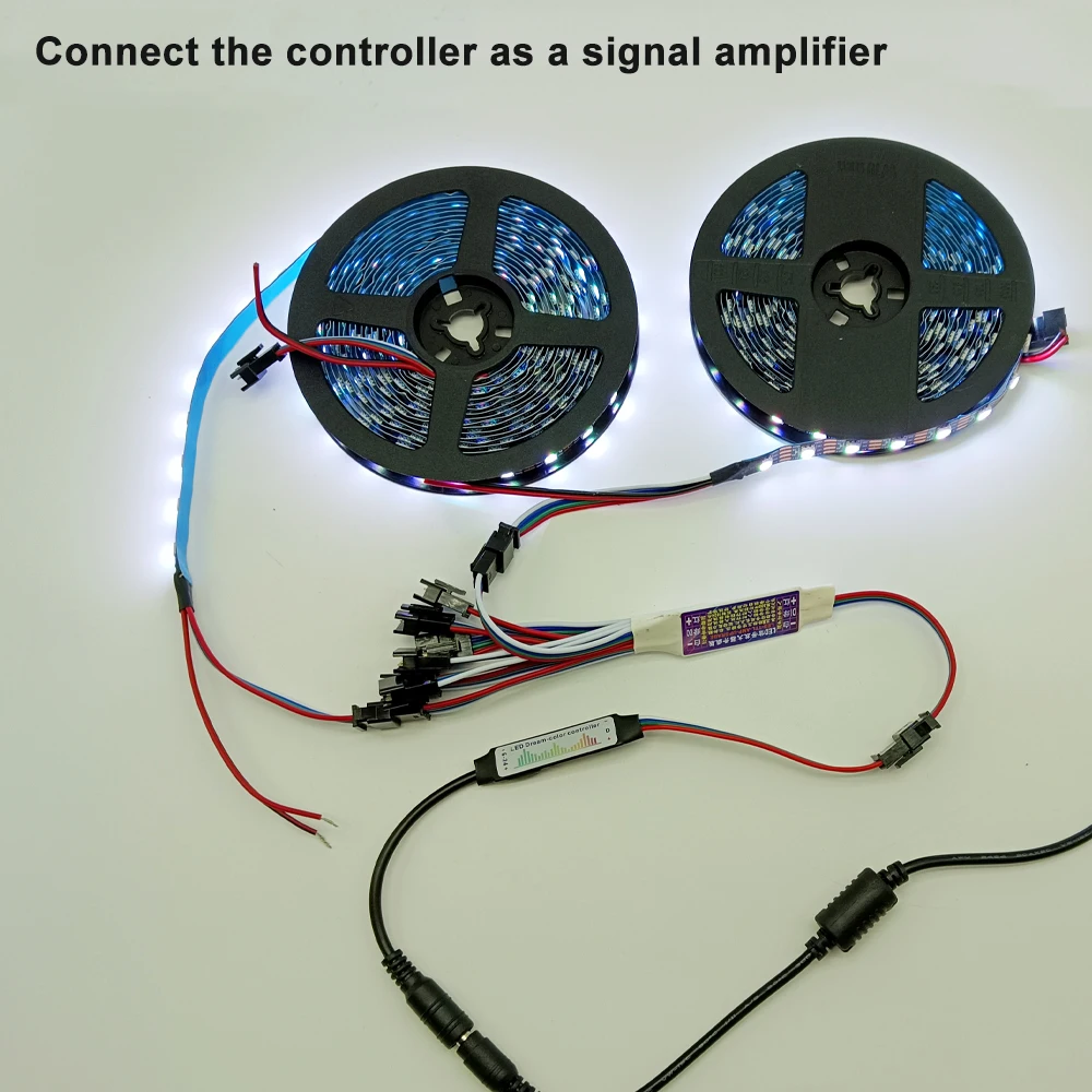 1 bis 4/8 LED TTL Signalverstärker Mini Repeater Schalter Synchronsteuerung Fließendes Wasser Lichtleiste Geeignet für WS2815 2812 – Detail 5