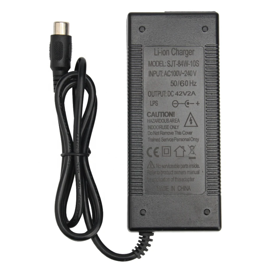 50pcs Output 42V 2A Charger Input 100-240V AC Lithium Li-ion Li-poly Chargers For 10Series 36V Lithium Adapter