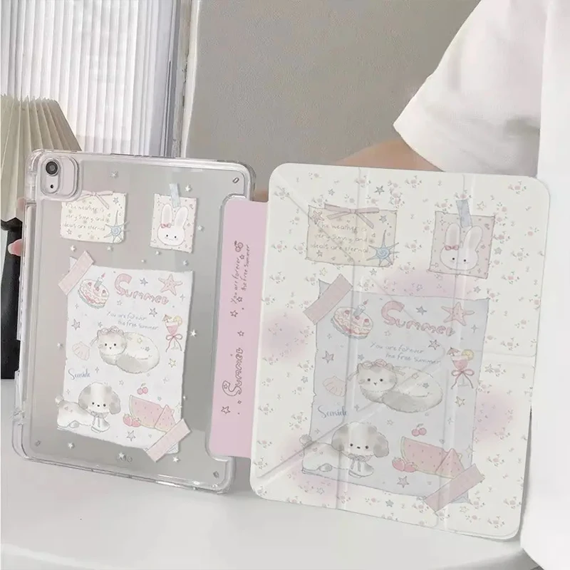 

Наклейки с милыми котиками и собачками для iPad Pro Air 13 11 M5 M4 M3 M2 2 1 11th A16 12.9" 10 9 8 7 6 5 Th Mini 7 6 5 4 7.9" (чехол)