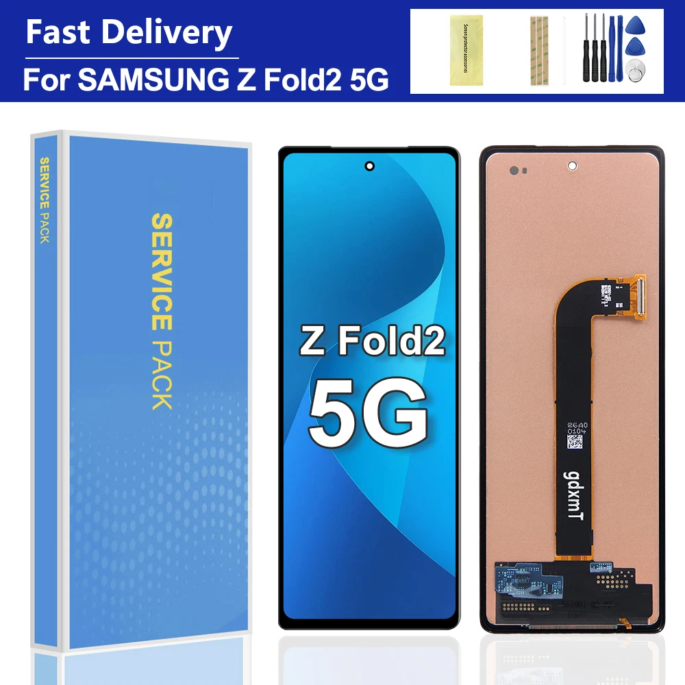 For Samsung Z Fold 2 5G LCD Display 7.6'' External Touch Screen Compatible with SM-F916B SM-F916N Z Fold 2 5G Replacement LCD As