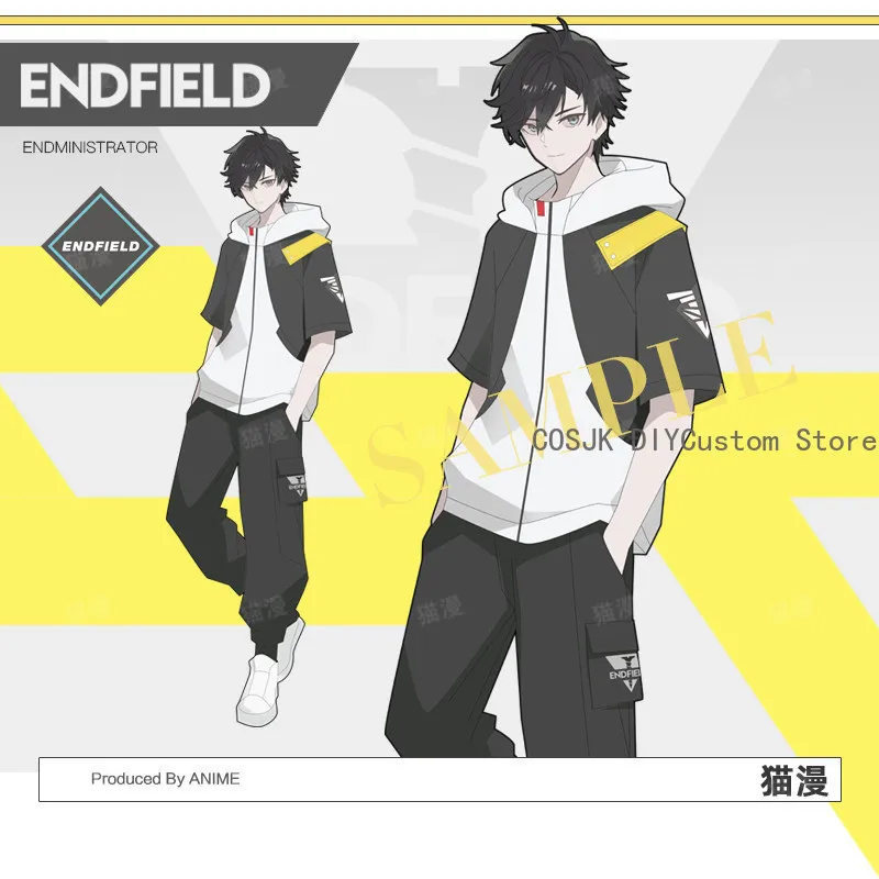 

Anime Endmin Series Arknights:Endfield Casual Hooded Short Sleeve Coat T-shirt Tops Pants Suit Cosplay Jacket Costume Student